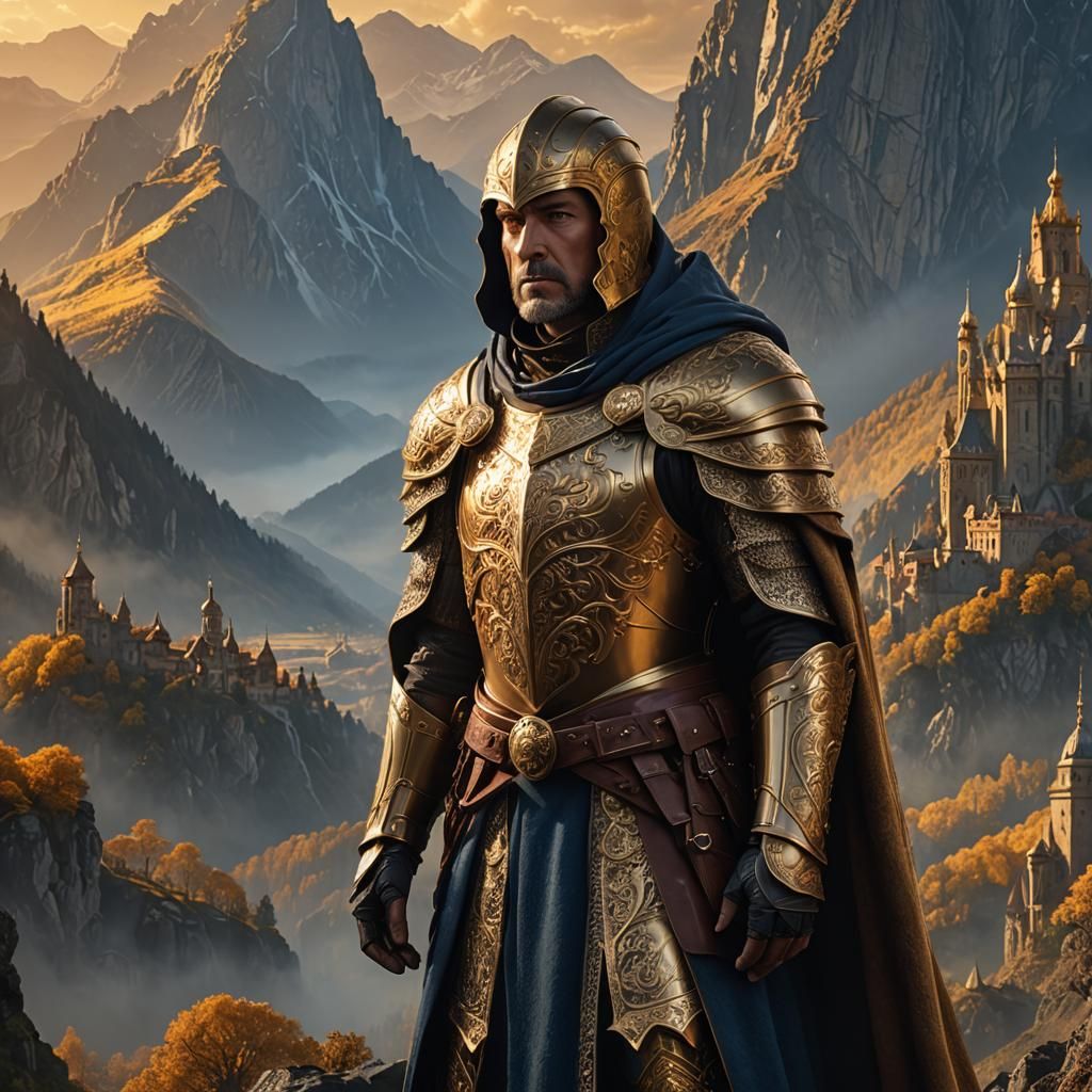 Noble in Bronze Armor, Baroque Fantasy Art