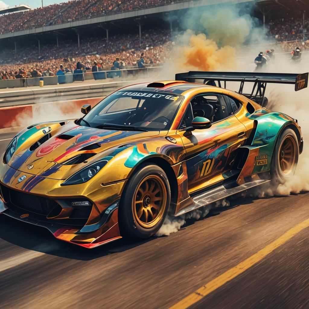 Pihole Race Car Concept Art in Triadic Colors