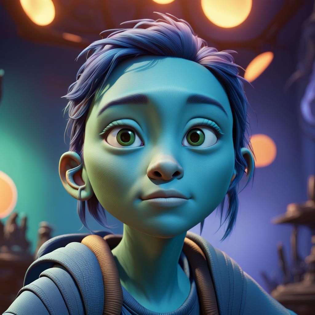 Vibrant 3D Avatar Concept Art in Pixar Style
