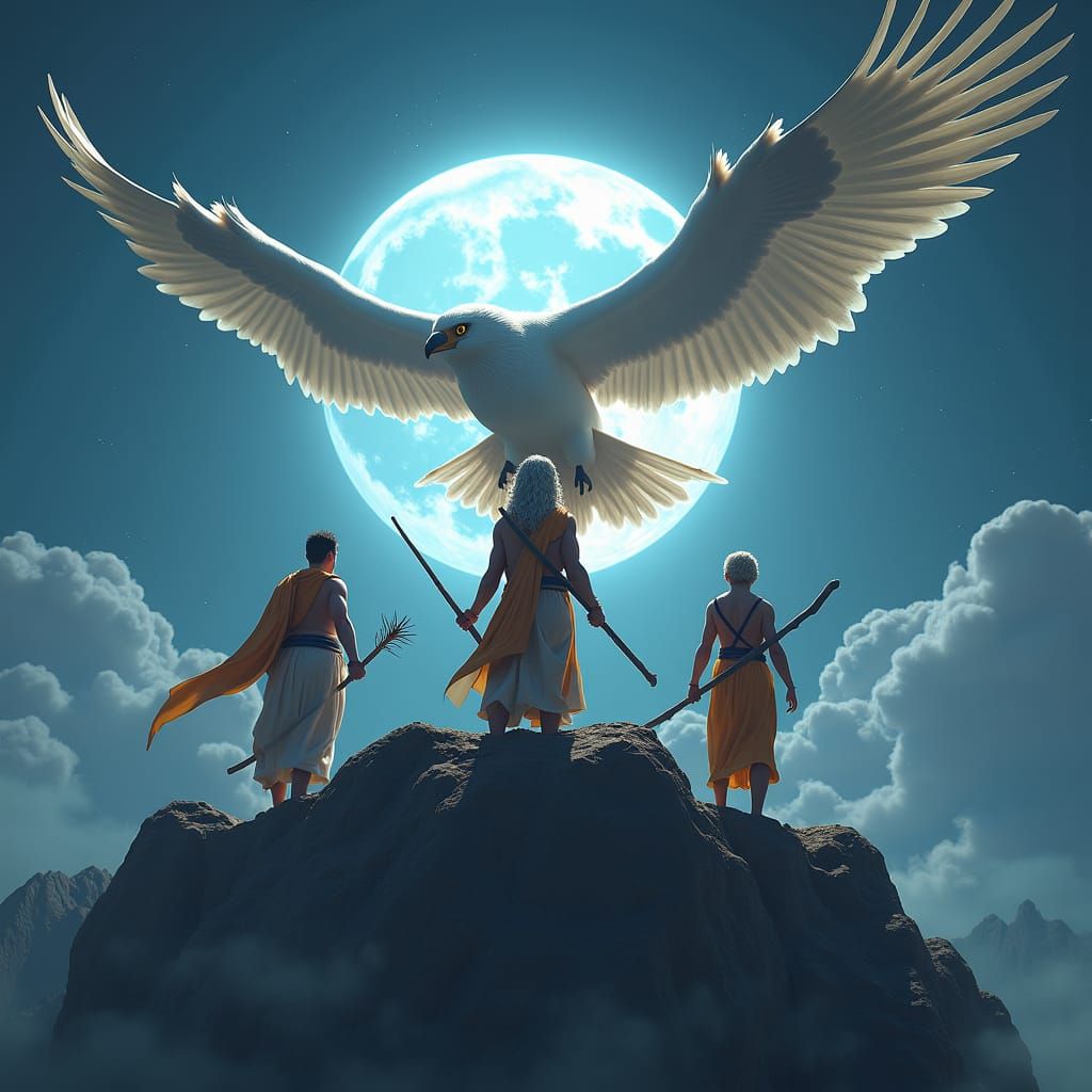 Zeus, Athena, and Gatot Kaca Clash in Heroic Stance