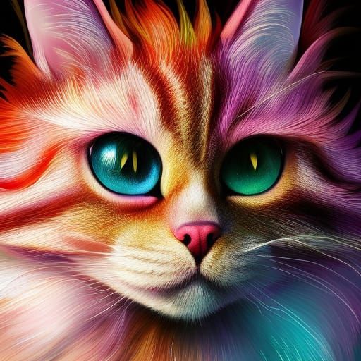 Dragon Cat Fur of Crystal and Gems