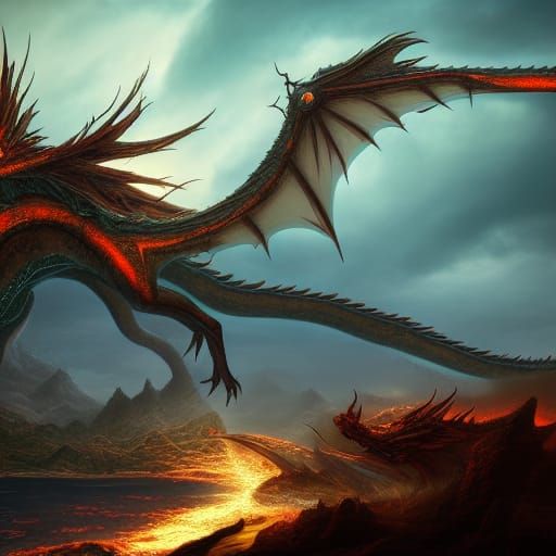 Fantastical Lightning Dragon Concept Art in 8K