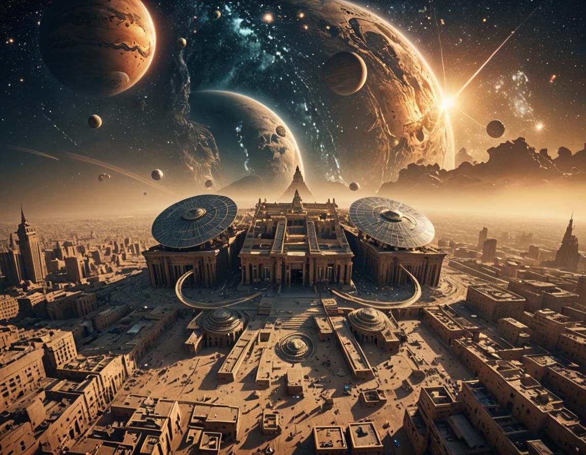 Egyptian DJ Among Stars: Digital Matte Painting