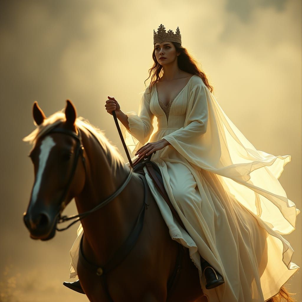 Lady Godiva on Horseback in Cinematic Lighting
