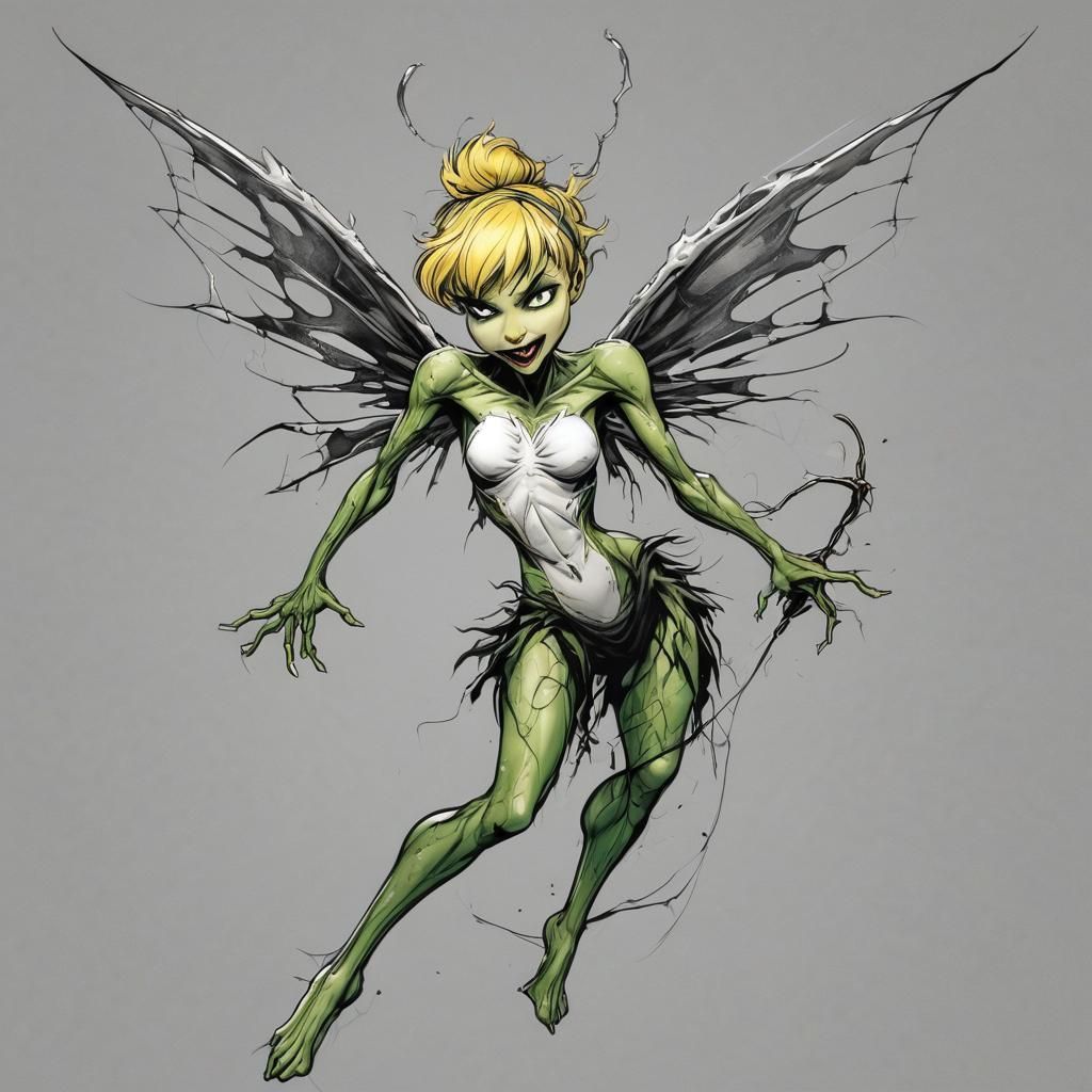 Sinister Tinkerbell Venom Fusion in Comic Style