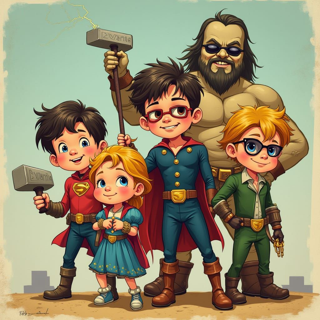 Mischievous Kids Unite as Miniature Marvels in Superhero Ext...