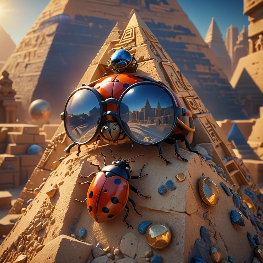 Ladybug Climbs Pyramid in Epic Matte Painting