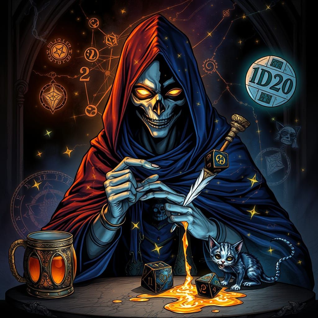 Cosmic Dreamweaver in Stained Glass Gothic Style