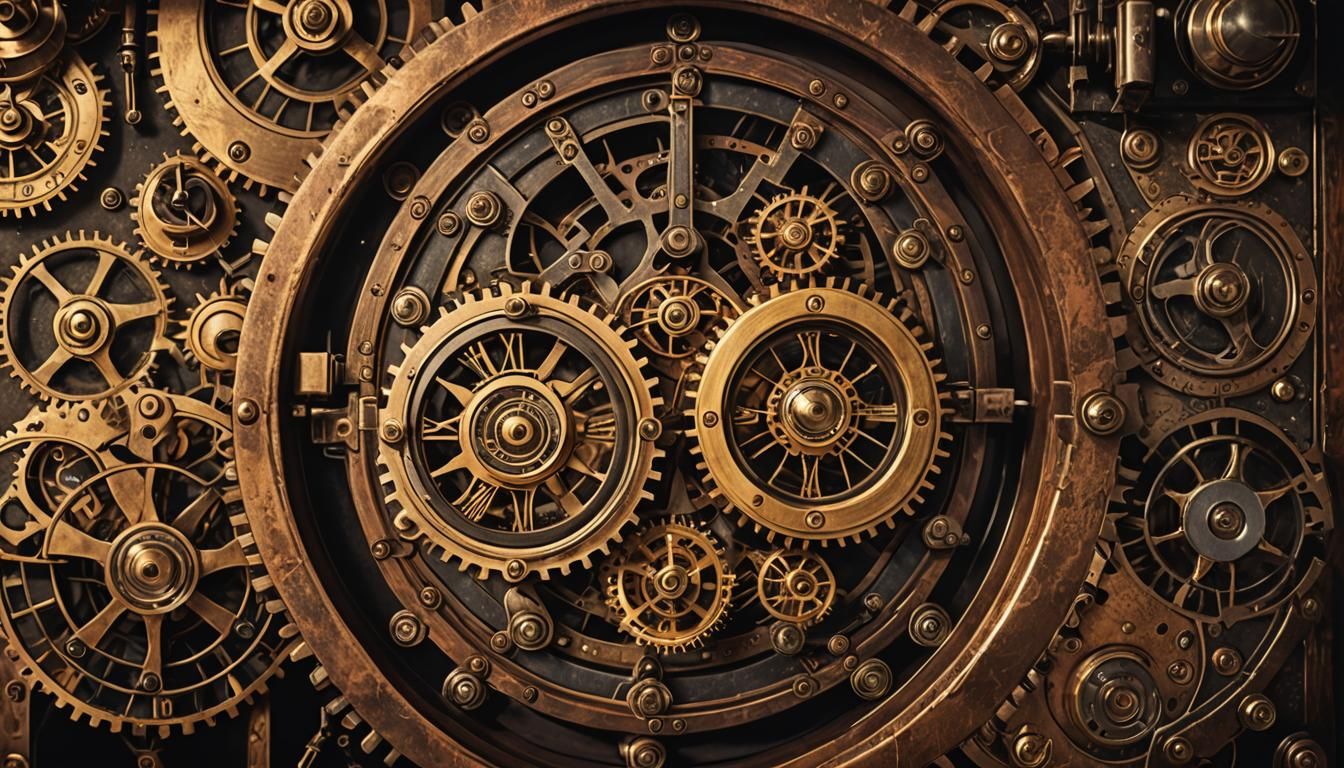 Steampunk Time Machine Coffee Bag with Gears and Dials