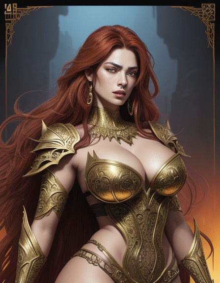 Confident Demon Queen in Hyper-Realistic Comic Book Art