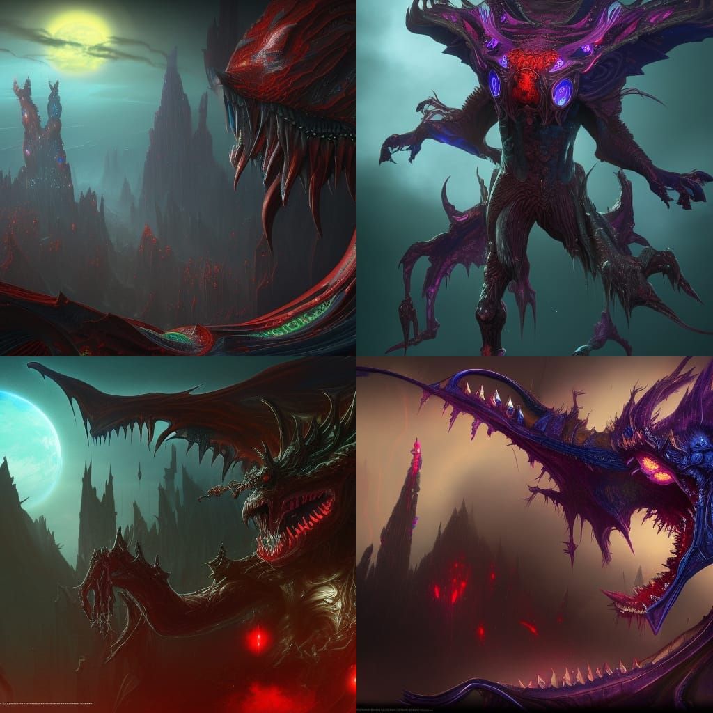 Cosmic Vampire in Detailed Fantasy Concept Art