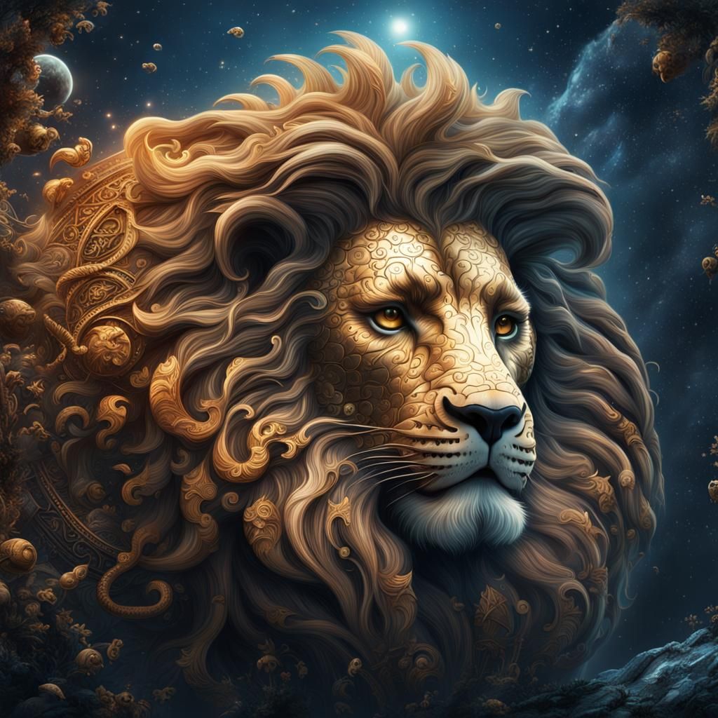 Dramatic Leo Zodiac Sign Digital Matte Painting