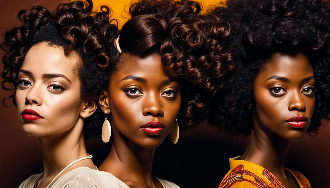 Three Women: Expressionist Art Nouveau Portrait