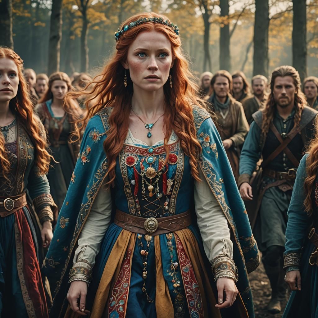 Magnificent Red Haired Medieval Queen