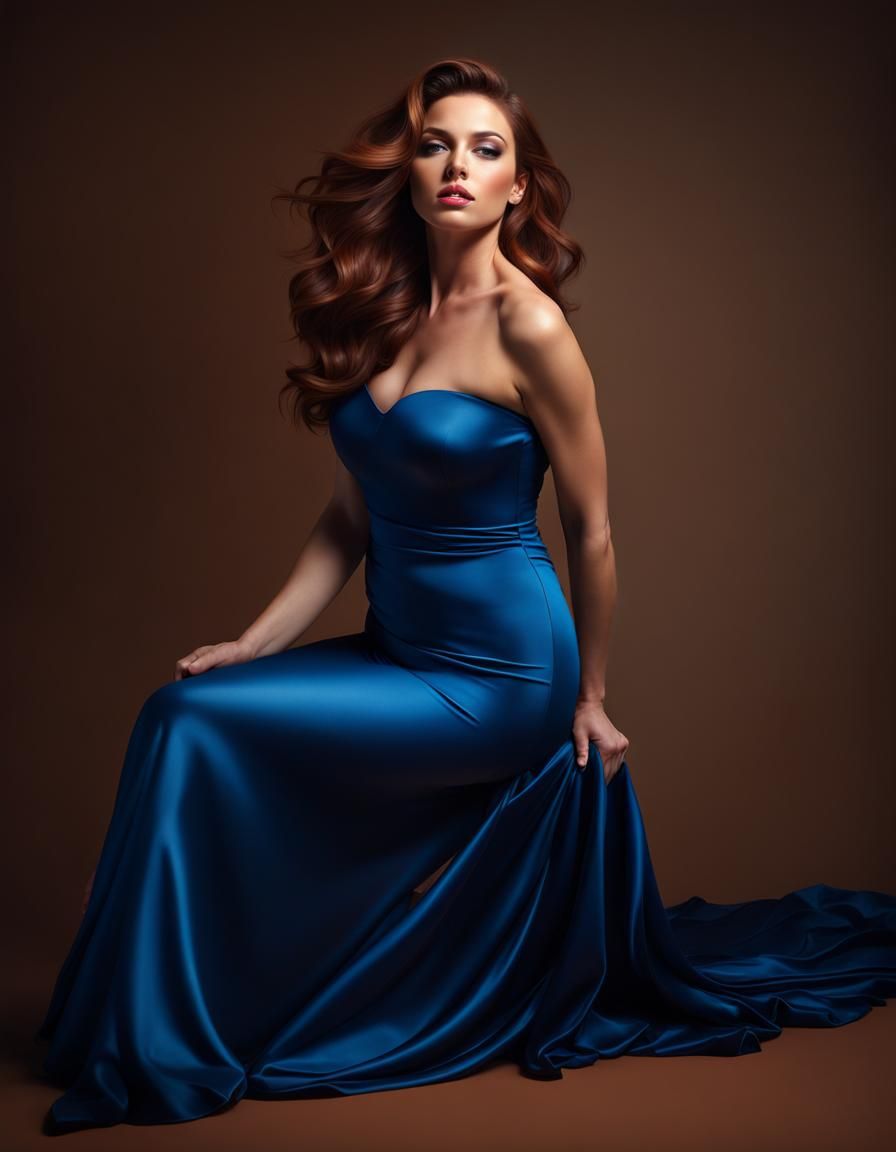 Hyperrealistic Curvy Model in Romantic Digital Art