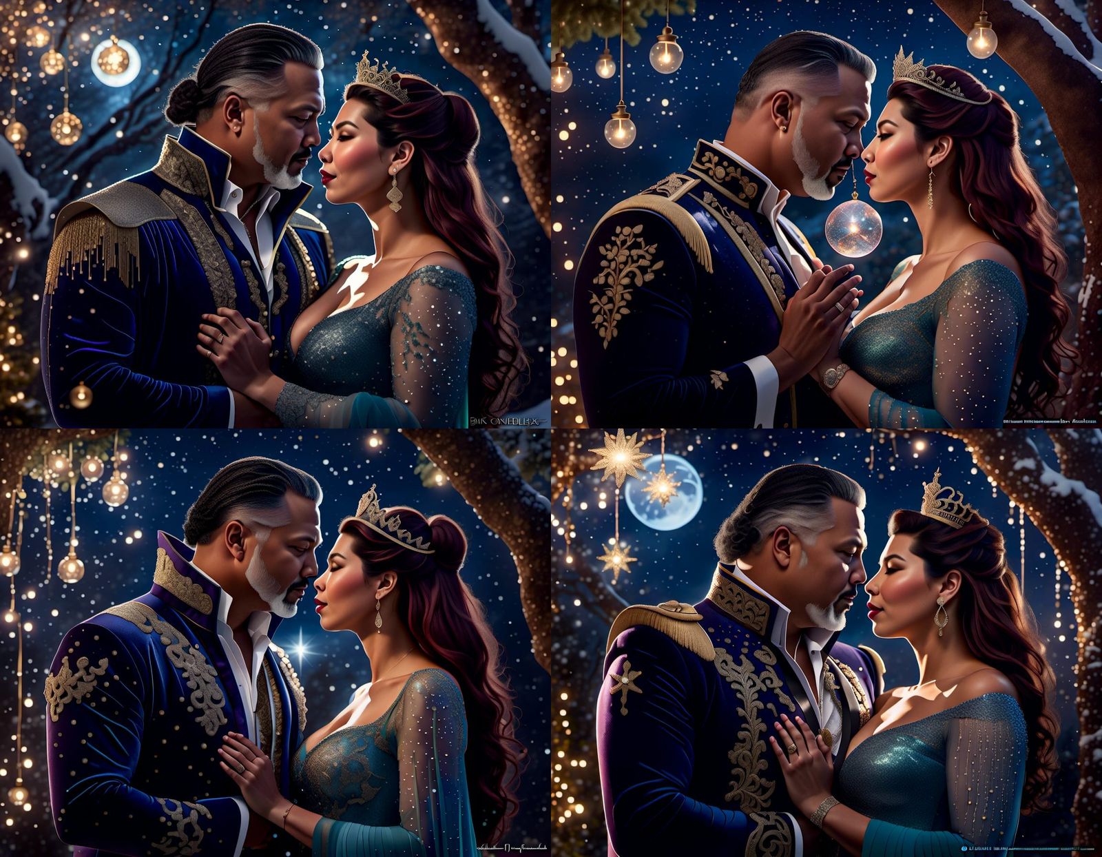 Glass Prince Kissed by Night Princess in Moonlight