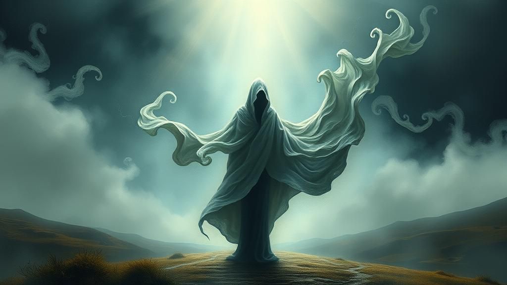 Ethereal Figure in Surreal Dreamscape, Blending Artistic Sty...