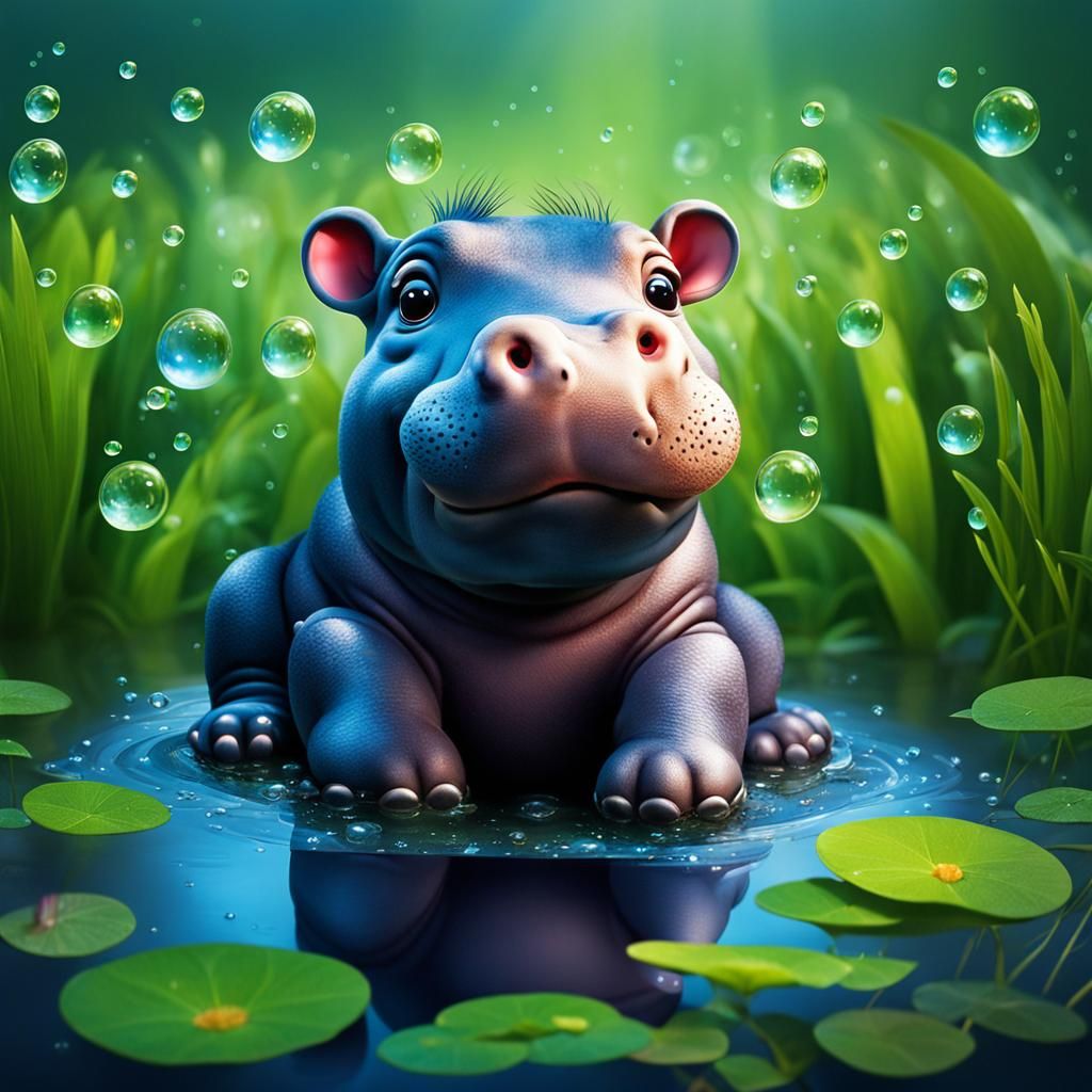 A baby hippo