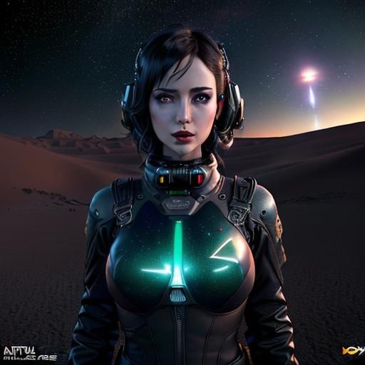 Roswell UFO Crash in Starry Desert Sky