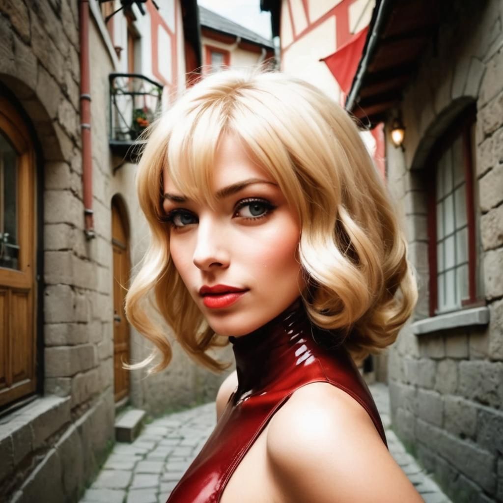 Charming Blonde Village Street Scene