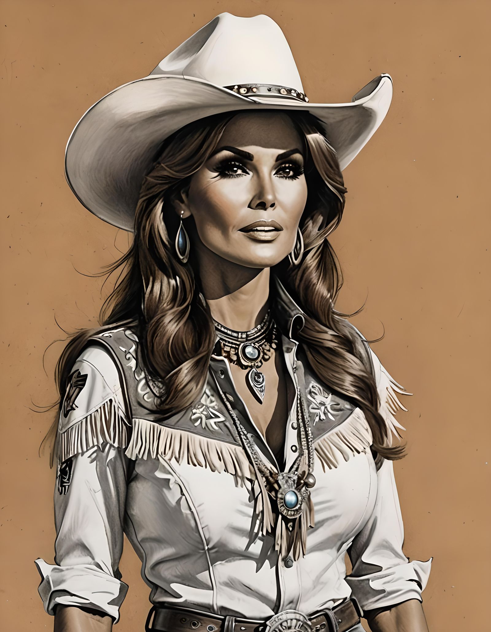 Charcoal Sketch of Rodeo Princess