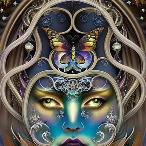 Fantastical Trompe-l'oeil of Merlin in Golden Age Style