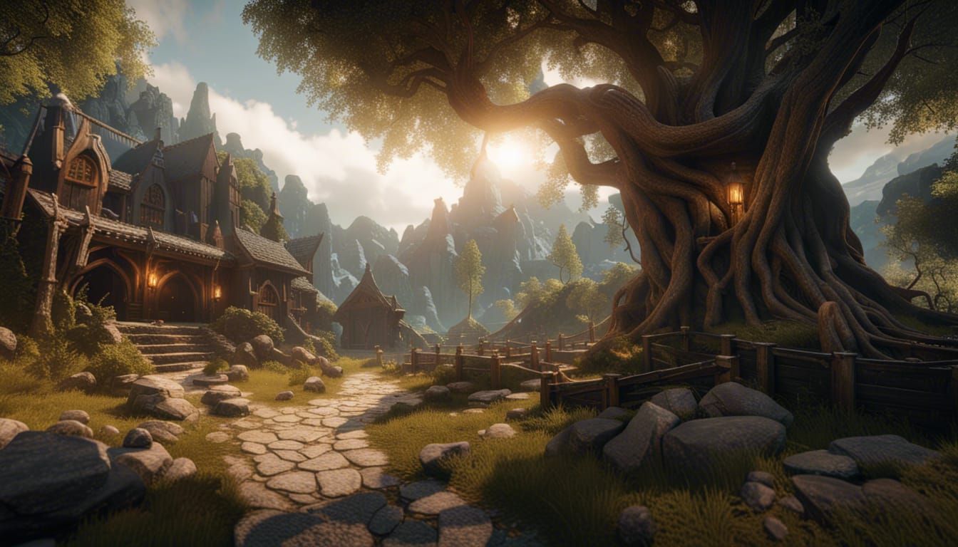 Lord of the Rings Scene in 3D Game Style