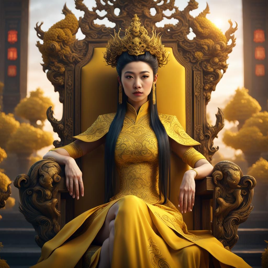 Goddess of Love on Throne: Fantasy Art