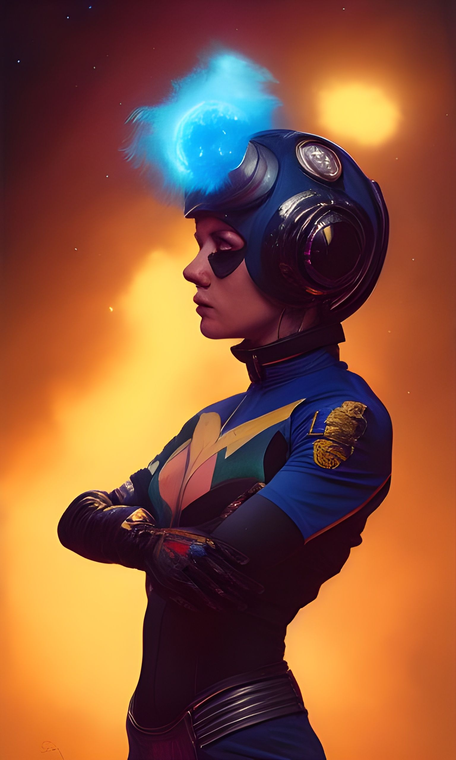 Queen of Space Roller Derby in Heroic Portrait