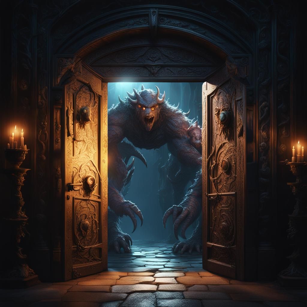 Portal Doorway with Fantasy Creatures