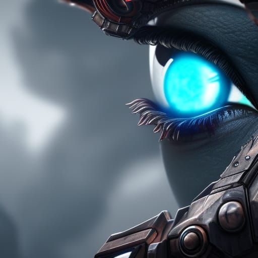 Detailed Cyborg Eyeball Matte Painting