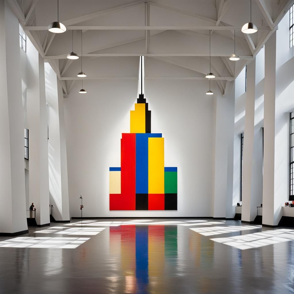 Empire State Building in Abstract Geometric Style