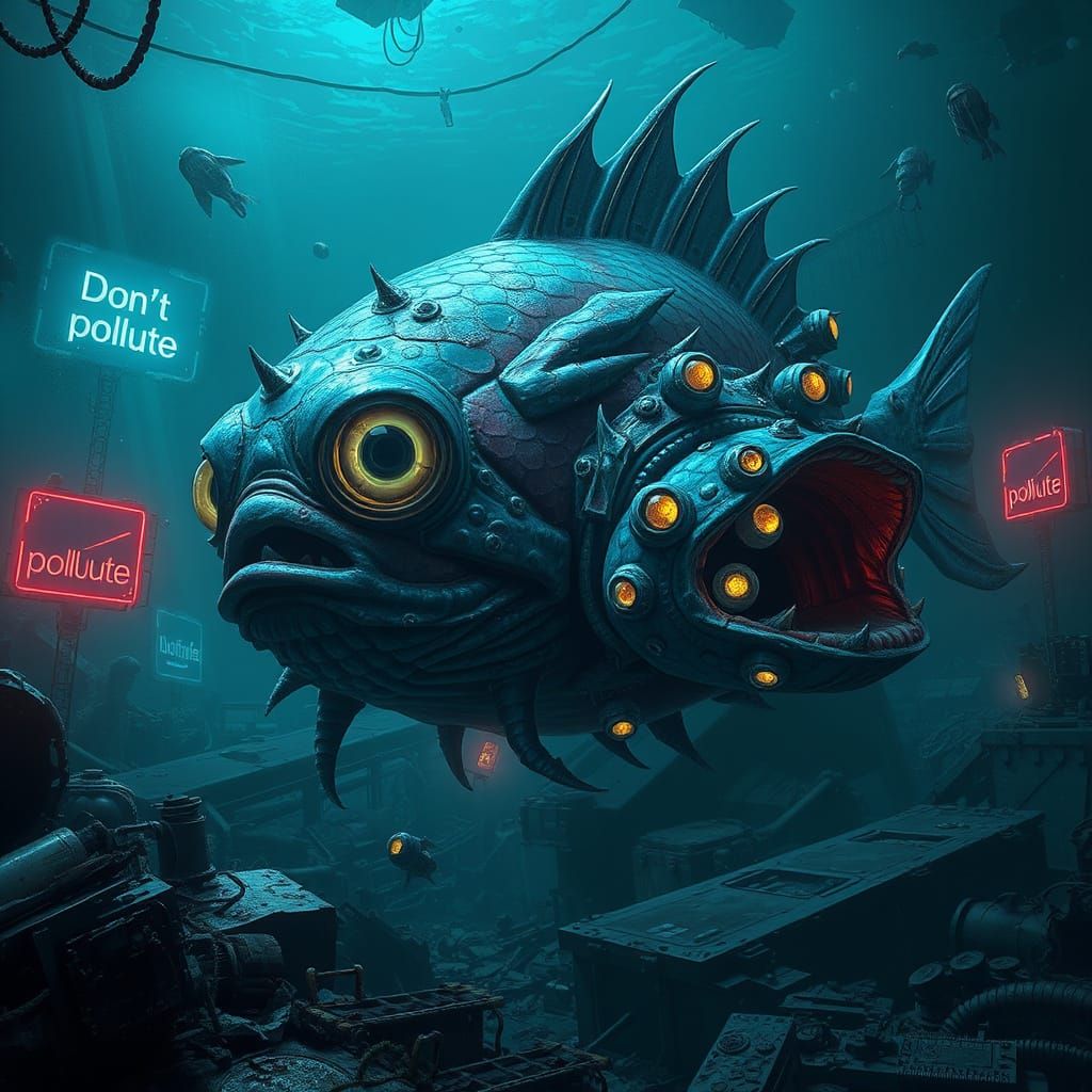 Gargantuan Demon Fish in a Polluted Ocean