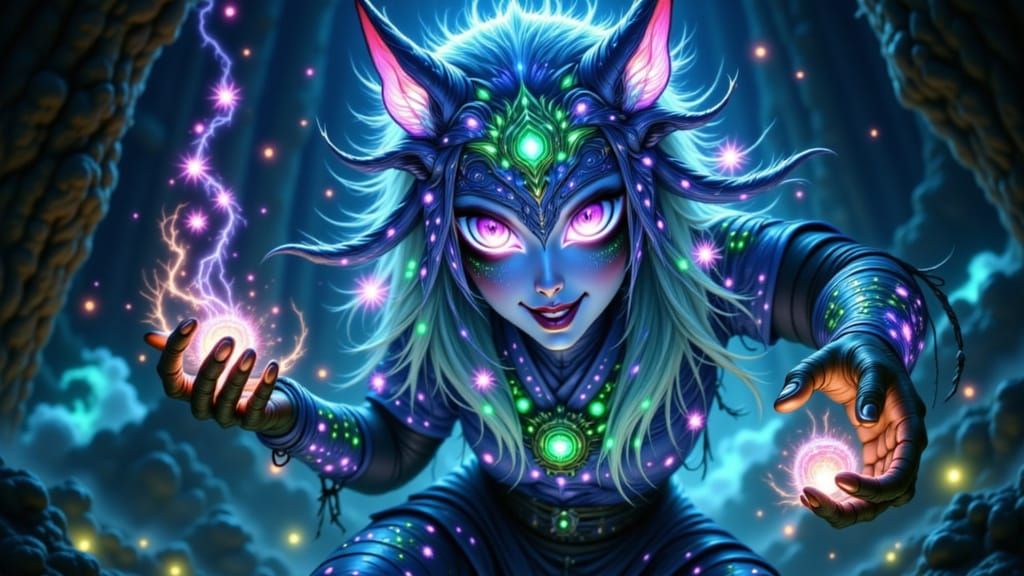 A beautiful fierce yokai