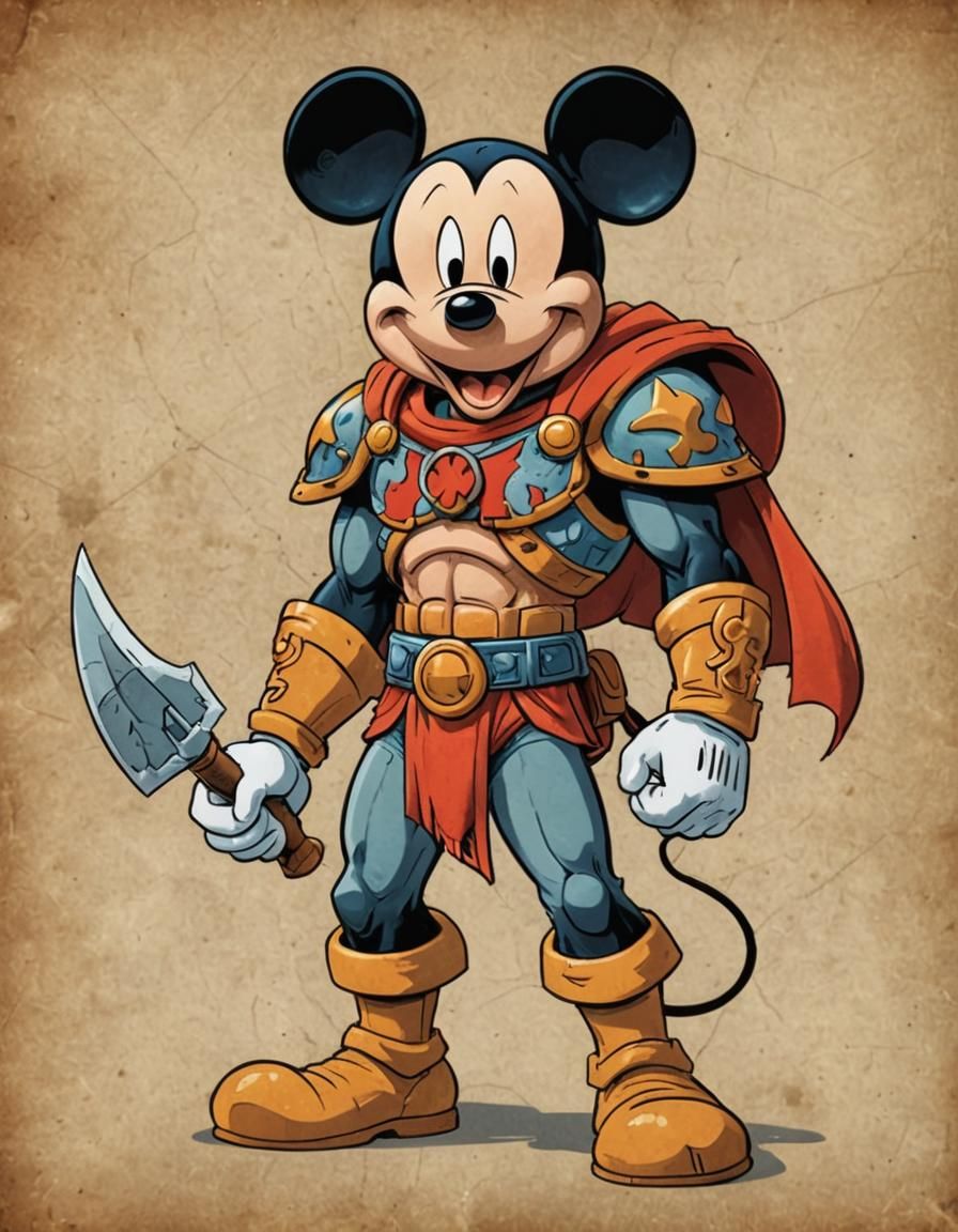Mickey Mouse as He-Man