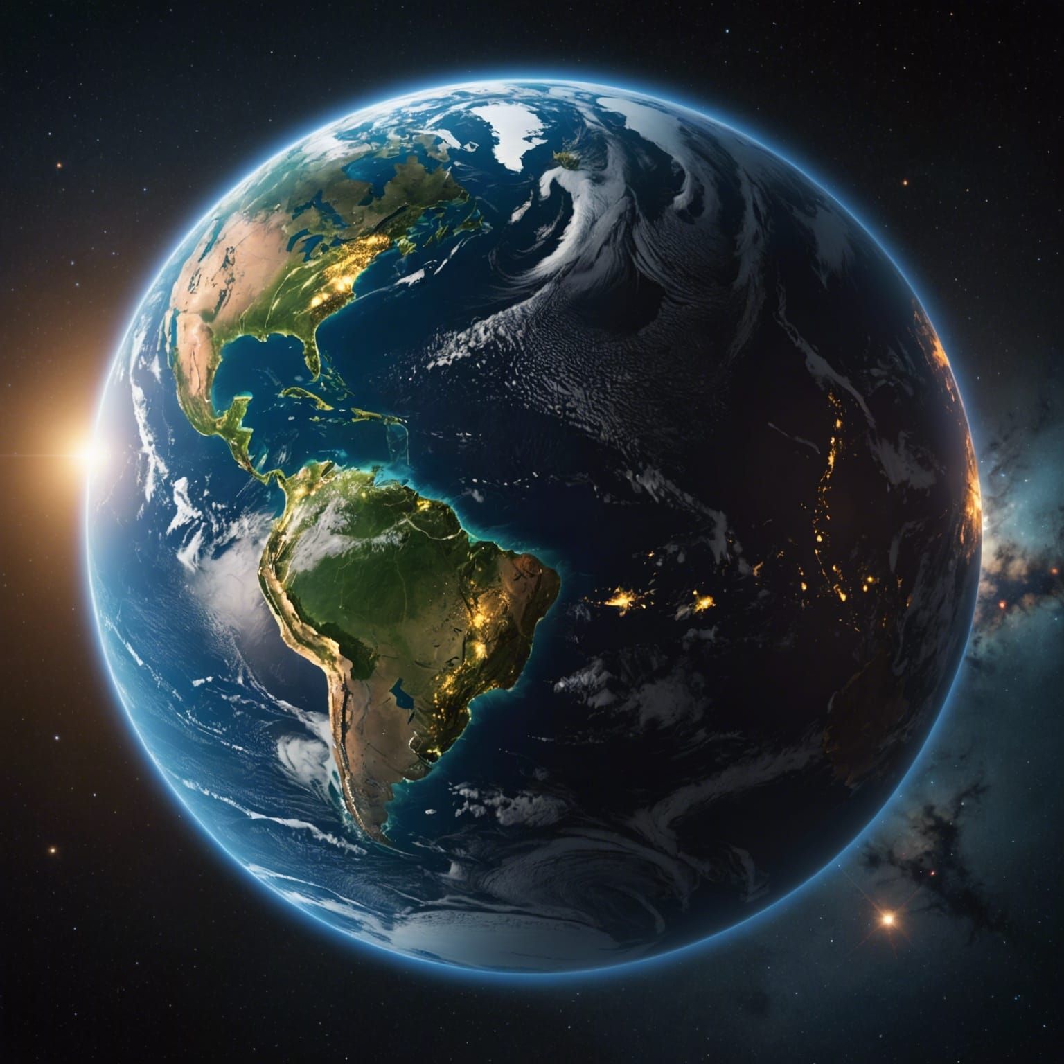 Earth from Space: Realistic Globe with Bokeh