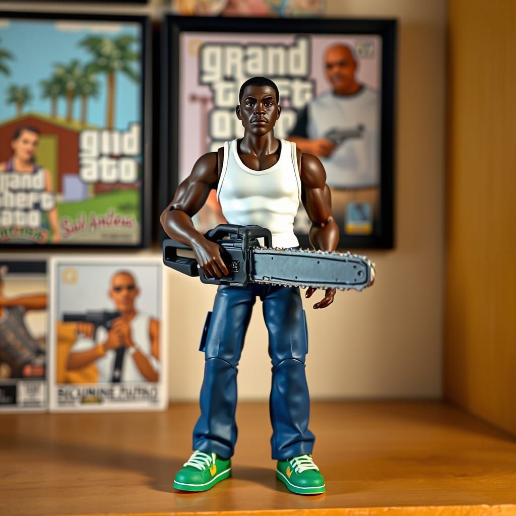 GTA San Andreas Action Figure in Retro 1990s Packaging