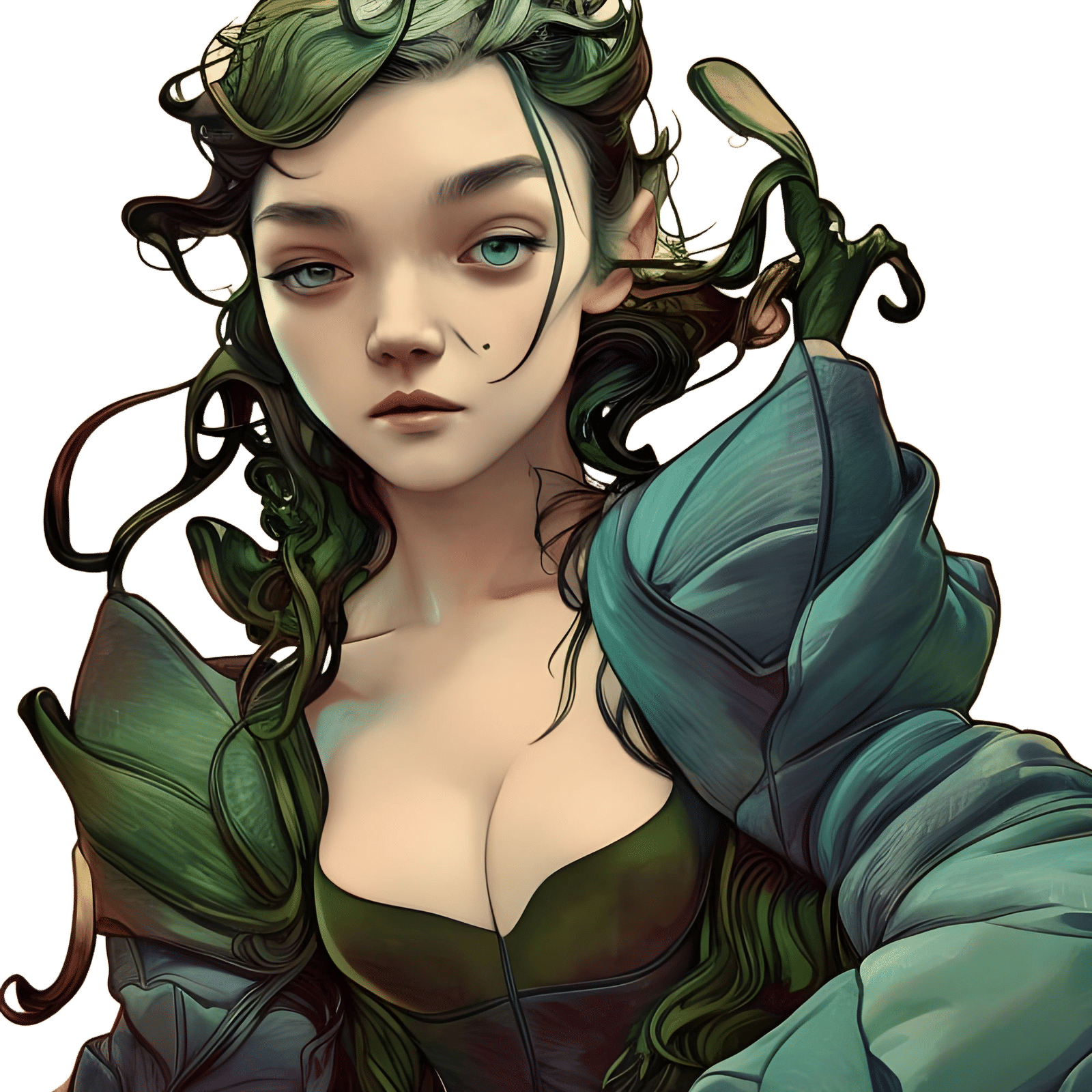 Anya Taylor-Joy Inspired Digital Painting with Cityscape