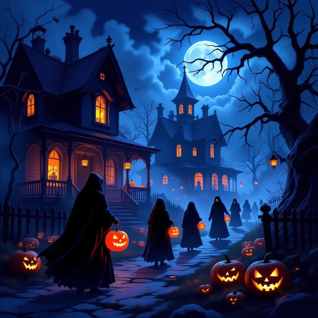 Sinister Halloween Night Dark Fantasy Art