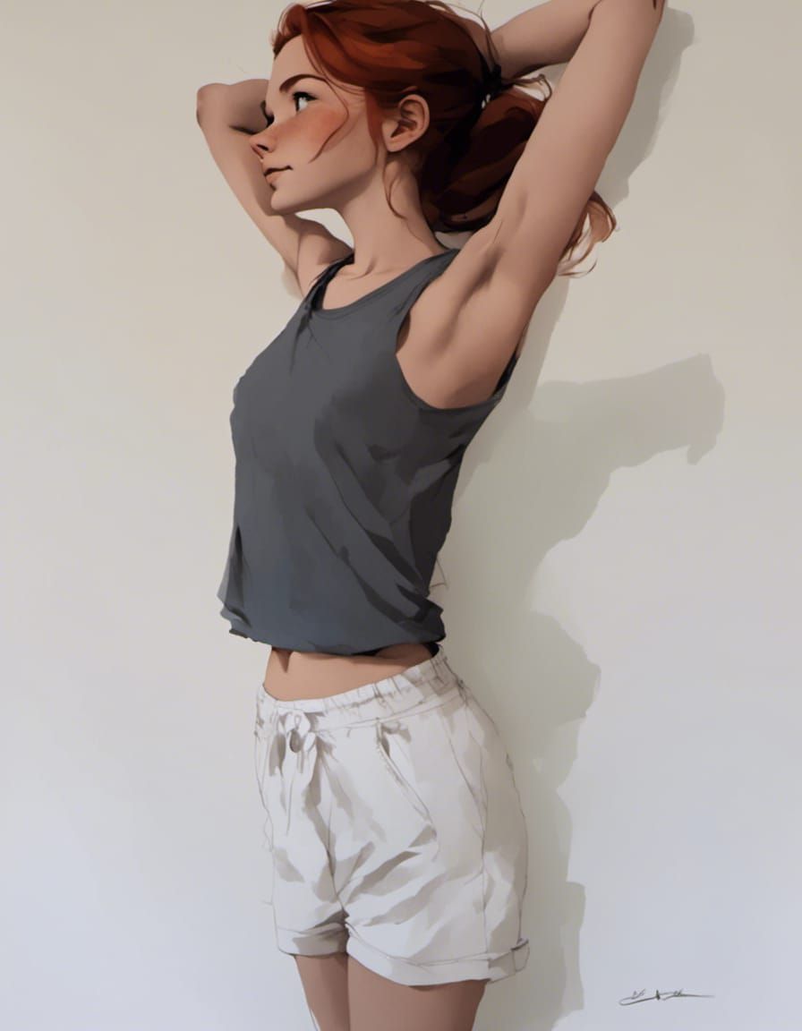 Fox-girl VIXEN stretching.