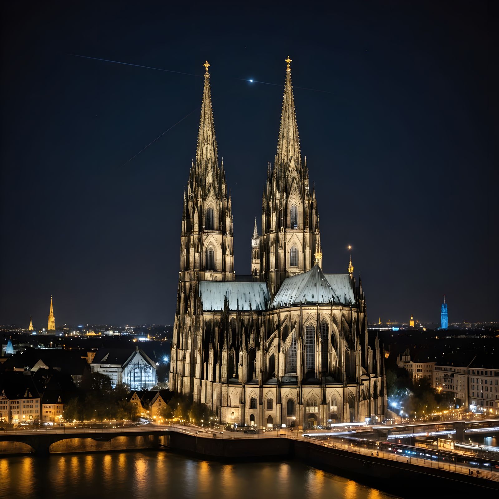 Cologne Cathedral Under a Celestial Sky