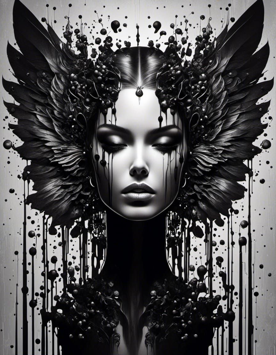 Fallen Angel in Graffiti Street Art Style