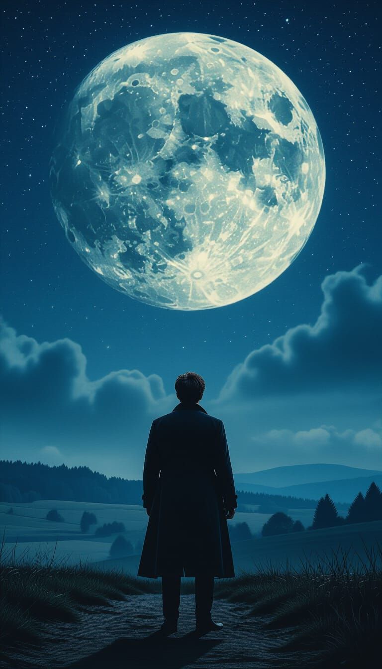 Daniel Radcliffe Gazes at a Giant Moon