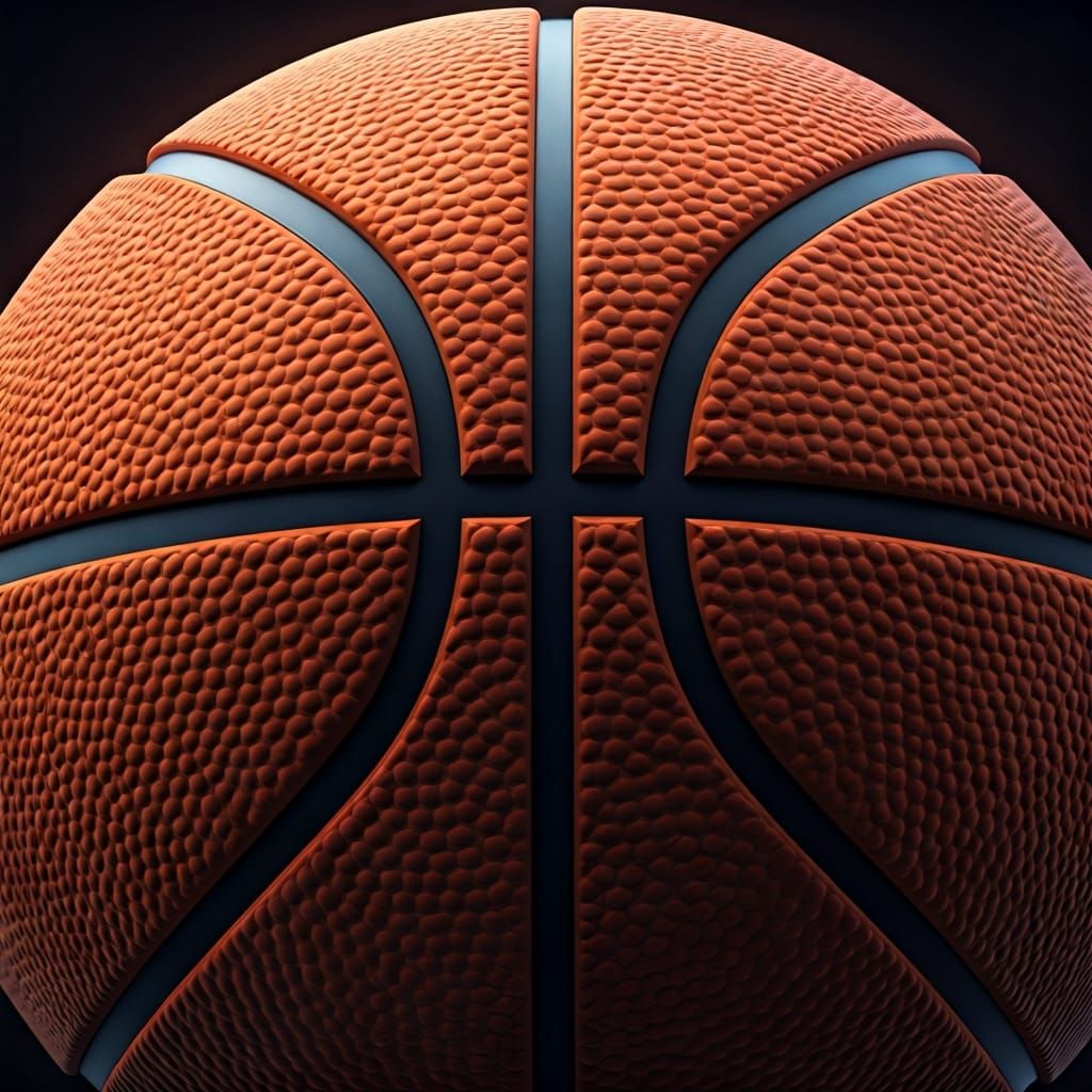 Hyperrealistic Macro Shot of a Worn Basketball