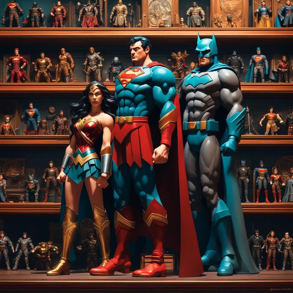 Hyperdetailed Action Figures in Old Study, Trending Art