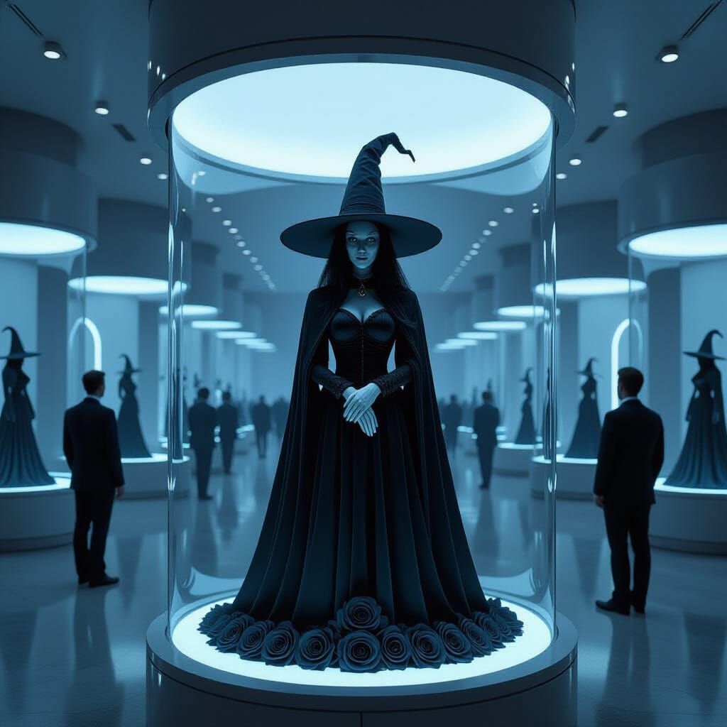 Futuristic Museum Display: Witch and Roses, Comic Art