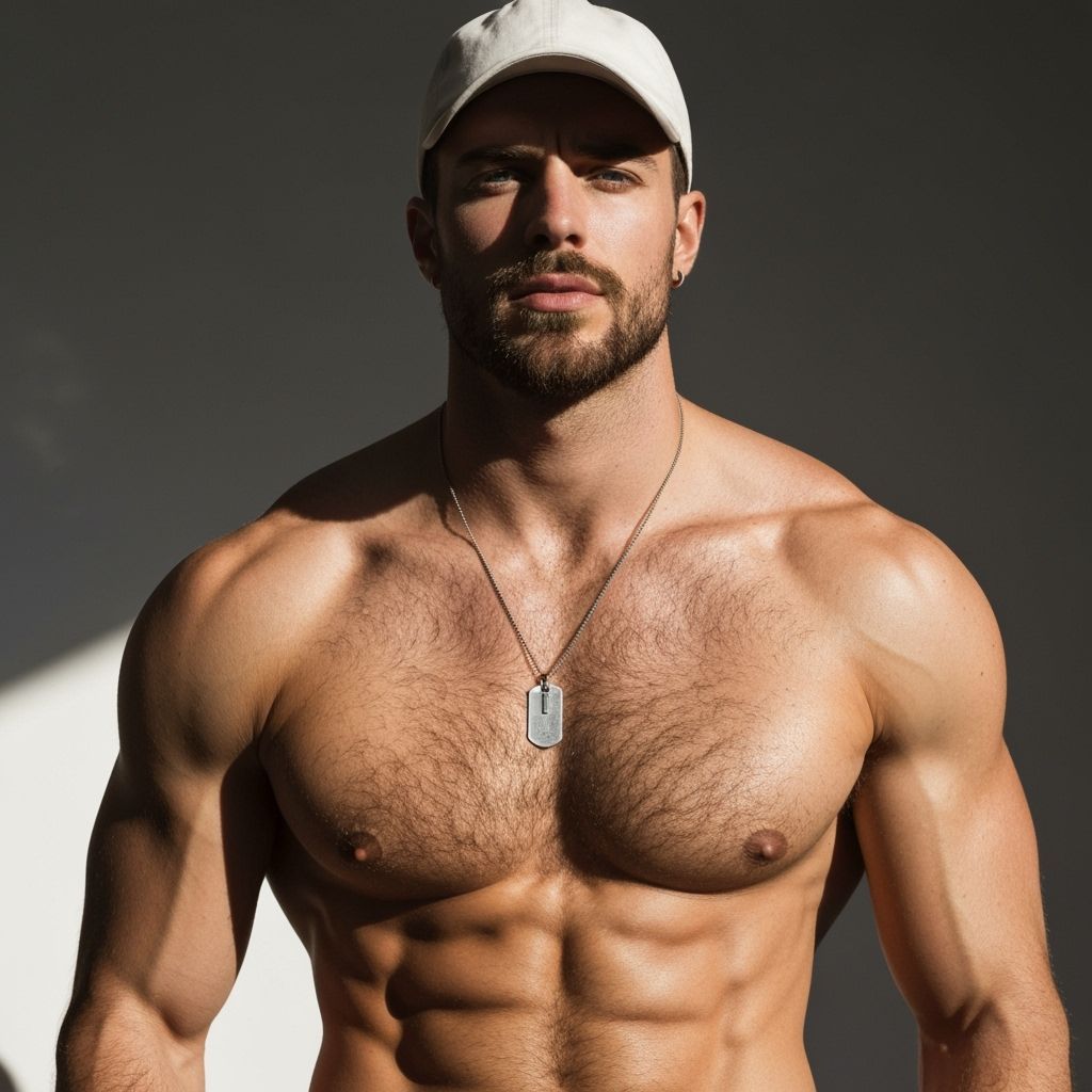 Vogue Style Fashion Portrait of a Muscular Man