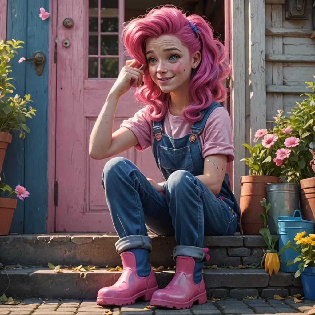 Pinkie Pie as Human: Detailed Fantasy Art