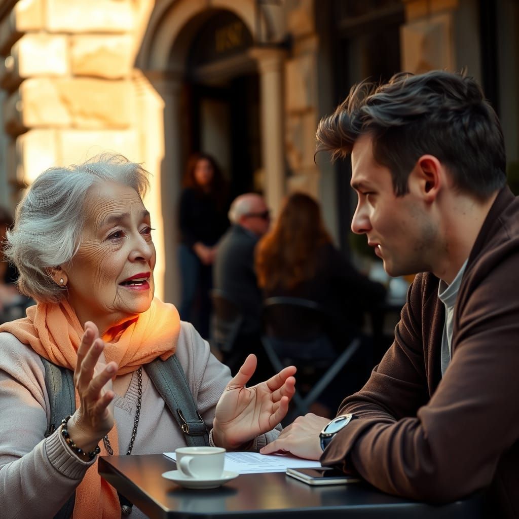 A Heartfelt Moment of Wisdom in Golden Hour