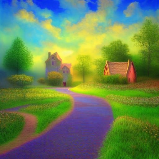 Surreal Cottages on Yellow Brick Road